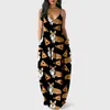 Casual Dresses Sexy Long Pullover Dress Women Summer Spaghetti Strap Fashion Beach Cute Dog Print Wear