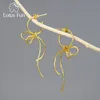 Stud Lotus Fun 18K Gold Exquisite Lovely Knot Long Tassel Dangle Earrings For Women 925 Sterling Silver Fashion Jewelry Arrival 230731