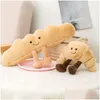 Movies Tv Plush Toy 4Pcs/Lot Pretzel Baguette Crossant Toast Bread Food Stuffed Toys Drop Delivery Gifts Animals Dhpga