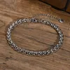 Mannen Tarwe Ketting Enkelbanden Waterdichte Rvs Cubaanse Enkelbandje Voet Armband Barefoot Cadeaus Voor Hem Sieraden 230719