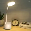 Lampy stołowe Uczenie się lampa biurka LED z uchwytem na oko do oka ładownika nocnego nocna do czytania sypialni