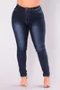 Kvinnors jeans 2023 Plus Size L-5XL Hög midja stretch Slim Small Feet Pants Stora kläder toppkvalitet