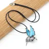 Pendentif Colliers Coloré Naturel Shell Collier Pour Hommes Femmes Colibri Forme Nacre Abalone Cou Chaîne Bijoux Cadeaux