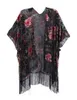 Vrouwen Badmode Bohemian Verbrande Pluche Kimono Kort Vest Met Kwastje Strand Cover-up Luxe Vakantie Casual Sjaal JYPJ