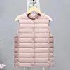 Женские жилеты Женская рукавочная куртка Ultra Light Down Down Slim Girl Gilet Plus легкие ветропроницаемые теплые жилетки