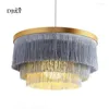 Pendant Lamps Nordic Romantic Princess Bedroom Lights Silk Thread Hanging Lamp For Living Room El Home Deco Fabric Light Fixtures