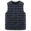 Женские жилеты Женская рукавочная куртка Ultra Light Down Down Slim Girl Gilet Plus легкие ветропроницаемые теплые жилетки