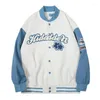 Männer Jacken Japanische Vintage Varsity Jacke Männer Frauen Patchwork Brief Beflockung Streetwear Lose Beiläufige Baseball Frühling 2023