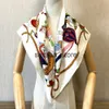 Halsdukar Twill Silk Square Scarf Luxury Brand Women Fish Hot Air Balloon Printed Ladies Turban Shawl Bohemian Beach Handduk Scarves J230801