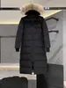 Femmes canadiennes doudoune Parkers hiver mi-longueur sur le genou à capuche épais chaud Gooses manteaux femme F5bf