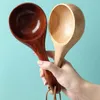 Spoons Wooden Soup Natural Retro Rice Porridge Scoop Household Water Noodles Portable Long Handle Spoon Kitchen Tableware