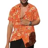 Camicie casual da uomo Camicia a maniche corte abbottonata con stampa floreale leopardata T-shirt estiva Hawaii Beach Streetwear