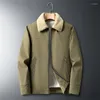 Jaquetas Masculinas Masculinas Casual Moda Sólida Outono Vintage Quente Parka Casacos Alta Qualidade Jaqueta de Inverno Masculina Negócios Gola de Pele