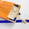 Modedesigner 18k guldpläterad blomman hänge halsband avancerade rostfritt stål märke bokstavslänkar kedjor geometri halsband smycken gåva