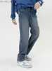 Мужские джинсы Мужские джинсы с широко раскрытыми ретро -синим японски