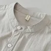 Chemises décontractées pour hommes Style japonais Simple polyvalent pour hommes manches longues en vrac couleur unie coton boutonné chemise hauts confortables