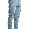 メンズジーンズ2023ブランドスリムフィットマンフォーソリッドカジュアルY2Kペンシルパンツファッションストリート服を売る