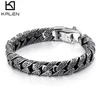 Bracelets porte-bonheur KALEN Punk Lien Chaîne Bracelet Hommes En Acier Inoxydable Symbole Mystérieux Pulseira Masculina Lourd y Brassard Bijoux 230731