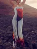 Robes Décontractées Femmes Boho Floral Print Spaghetti Strap Maxi Dress Avec Sheer Backless Design Pour L'été
