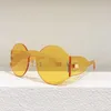 Nuovo designer di lusso alla moda di alta qualità Luo Yijia Round Frame Goggles Red Ins Lo stesso Specchio monopezzo LW Occhiali da sole