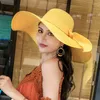 Wide Brim Hats Women Summer Beach Travel Straw Hat Seaside Sunblock Sunshade Holiday Foldable Fashion Big Large