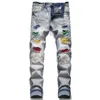 Jeans pour hommes Drop Fashion Biker Jeans Hommes Distressed Stretch Ripped Hip Hop Slim Fit Trous Punk Denim Coton Pantalon 230731