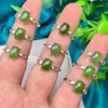 Cluster Rings Natural Hetian Jasper Ring Simple Jade Gemstone Adjustable Women's Party Wedding Jewelry Gift