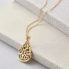 Pendant Necklaces "Be and It Is" Necklace Arabic Calligraphy For Women Islamic Stainless Steel Eid alFitr Jewelry Gift 230731