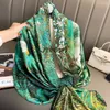 Шарфы роскошные бренды шелковые шарфы Satin Shawls Женщины Женщины Популярные леопардовые пляжные леди полотенца мода Bandanna Folarard