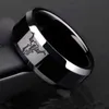 New Design 8mm Width Black Titanium Stainless Bull Skull Rings for Women Men Western Denim Heavy Metal Rock Style Jewelry