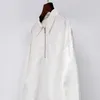 Women's Jackets 2023 Elastic Hem Women Long Sleeve Loose White Jacket Ladies Zipper Classic Baseball Pullover Coat Tops