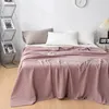 Comforters Set Yaapeet Summer Waffle Plaid Cotton Bed Filt Throw Thin Quilt Knittat Bedste -Bread Home El Coverlets Green Pink Filtar 230801