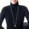 Colgantes Collar de plata de ley 925 Étnico Colgante de campana Cuentas gruesas de 5 mm Joyería de mujer Más tamaño Elija regalo