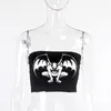 Damen Tanks Tube Tops Trägerloses Sexy Crop Top Gothic Punk Elastic Boob Bandeau Damen T-Shirt Sommer Camis Leibchen