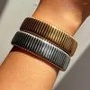 Связанные браслеты широкий магнитный браслет из нержавеющей стали упругая коренашка для женщин Панк простые крутые украшения в свободном оттенок