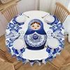 Столовая ткань Matryoska Doll Russia Tablecloth Rouse Oillownay Russian Polk Art Cover для вечеринки 60 дюймов