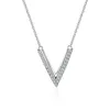 Pendants JECIRCON 0.19ct D Color Moissanite Necklace For Women 925 Sterling Silver V Shape Diamond Pendant 18K White Gold Simple Jewelry