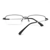 Óculos de Sol Óculos de Miopia Feminino Meia Armação de Metal Estilo Empresarial Prescrição Anti-azul Luz Miopia Óculos Masculino -50 a -500