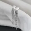 Dangle Küpe Fnj Tassel Square 925 Silver Pure Orijinal S925 Sterling Damla Küpe Kadın Mücevherleri