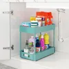 Ganchos Estante para condimentos de cocina Organizador extraíble para baño Gabinete para sala de estar dentro del fregadero