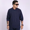 Men's T Shirts 5XL 6XL 7XL 8XL Solid Color Casual T-Shirt Plus Size Business Fashion Lapel Long Sleeve Male Tops Brand Clothes