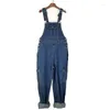 Men's Jeans Overalls Jumpsuit Large Size Strap Straight Blue With 7 Pockets More Sizes 30-48 50 Denim