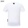 PP Mode T-shirts voor heren Ontwerper T-shirt Phillip Effen zomer Strass Korte mouw T-shirt met ronde hals Schedels Print Tops Streetwear kraag Polo's M-3XL t-shirt PP2151