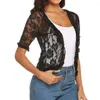 Women's Blouses Flower Embroidery Top Elegant Lace Embroidered Cardigan With Irregular Hem Stylish Open Stitch Shawl For Fashionable