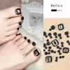 False Nails Short Shiny Press On Toenails Fashion Rhinestone Fake For Women Girls