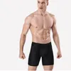 Cuecas esportivas masculinas cueca boxer corrida gelo malha de seda respirável longa perna antidesgaste estendida