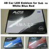 Voiture LED badges LED emblème 4D lumière blanc bleu rouge Logo arrière lumières 140x73mm219n