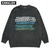 Men's Sweaters Harajuku Vintage Sweater Plain Color Letter Graphic Oversized Knitted Pullover Women Grandpa Ugly Y2K