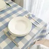 Table Cloth Light Blue Checkered Home Simple Tablecloth Birthday Party Wedding Decoration Dining Table Coffee Table Decorations R230801