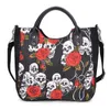 Fashion Ladies Shoulder Bag Printed Skull Handbag Europe And The United States Fashion Large-capacity Canvas Crossbody Bag 0817